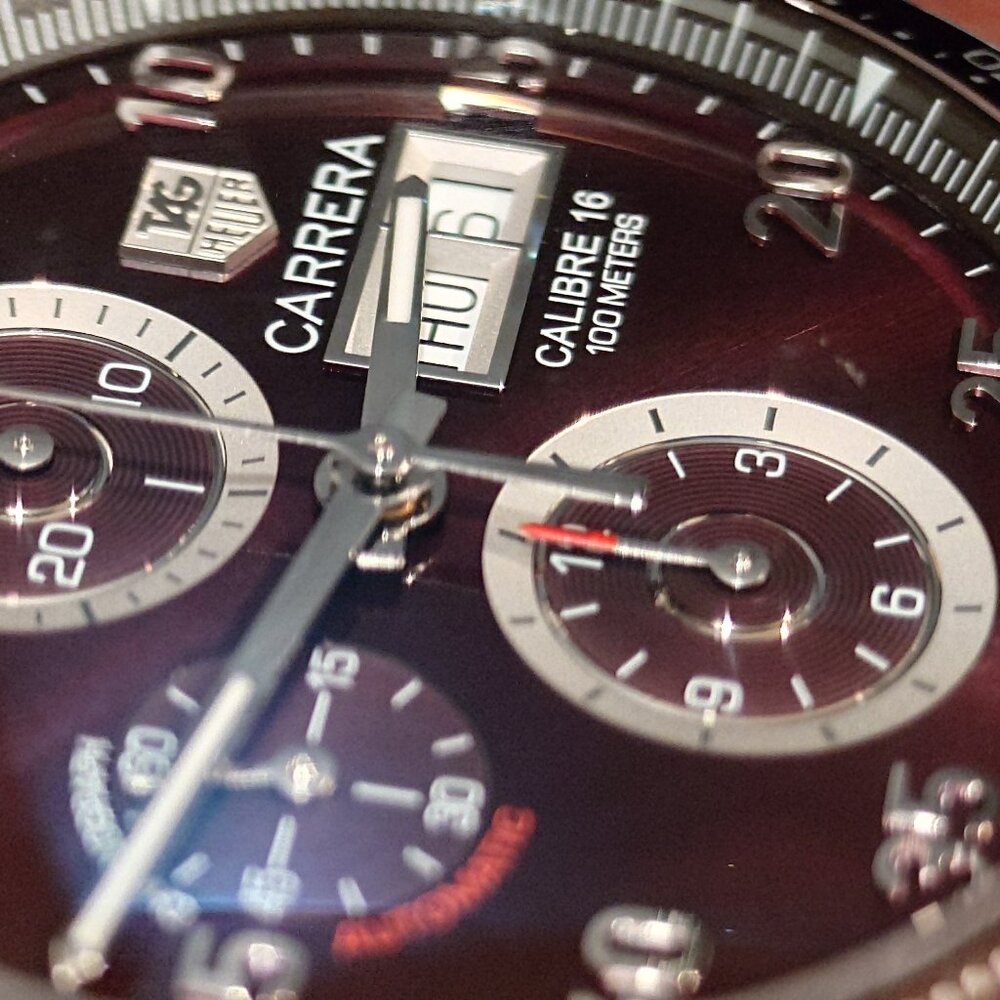 TAG Heuer Carrera day-date mens - stainless steel - brown dial - CA2A12 used